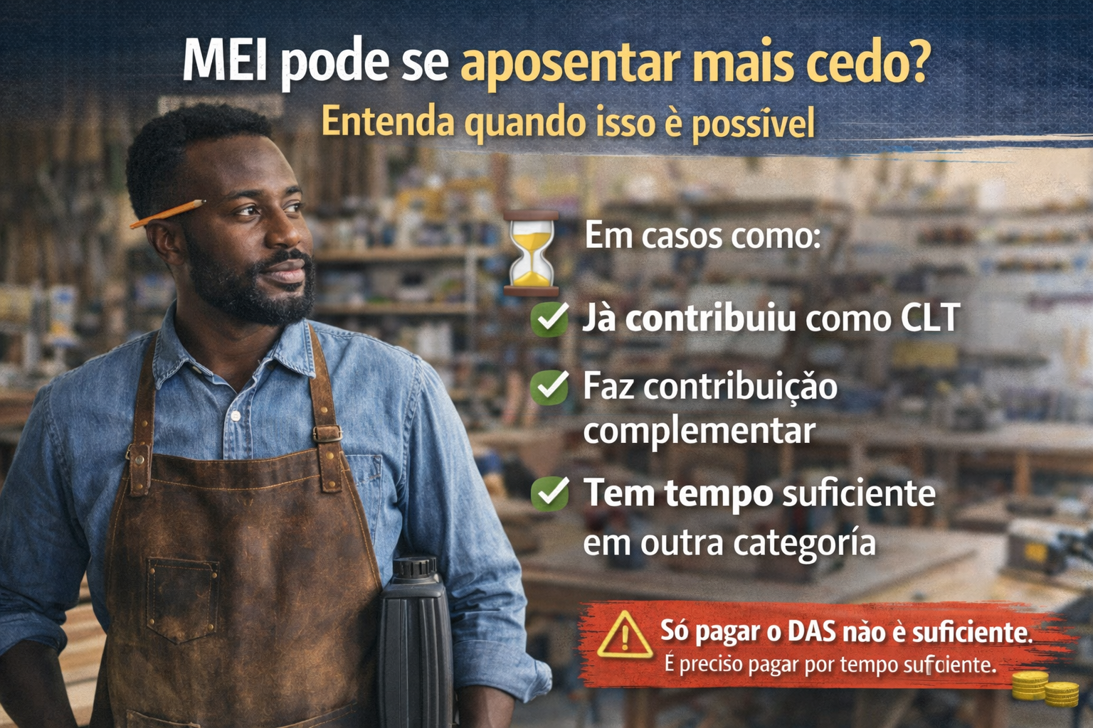 Relógio e documentos representando aposentadoria antecipada para MEI