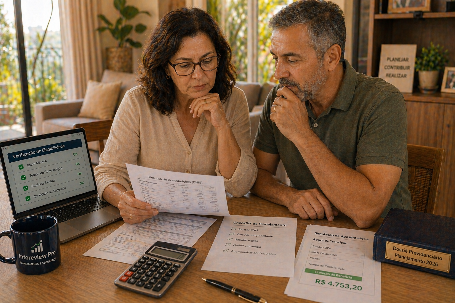 Pessoa analisando requisitos para aposentadoria por idade no INSS em 2026